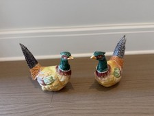 Pair Of Vintage Pheasant Figurines – Hand Painted – Made in Italy / Vietri picture