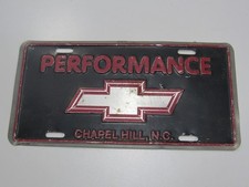 VTG Performance Chevrolet Chapel Hill N.C. Metal Dealership Booster Plate Tag NC picture