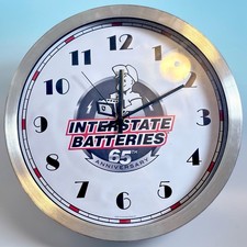 Interstate Batteries 65th Anniversary 13.5” Wall Clock Advertising Garage Decor picture