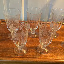 Vintage etched floral design with ribbed design 12 oz picture