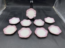9 Lot Of Carlsbad China Austria Butter Pats Pink/White/gold 3.5” Antique Dishes picture