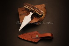 Custom Made Forged 5160 Spring Steel Dagger For Survival & Defense w/ Stag Grip picture