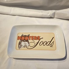 Vtg Hooters Ceramic Plate Food Wing Platter Tray Owl 9”x 6” W/Logo, SEE PICS PLS picture