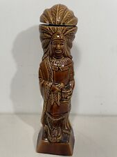 VTG 1968 Ezra Brooks Cigar Store Indian Chief Whiskey Decanter Native American picture
