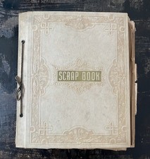 Vintage Scrapbook Large Album w/ Ephemera Paper Goods Cards Photos Newark Ohio picture