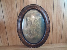 Vintage Oval Bubble Glass Picture Frame & Picture Tiger Strip picture