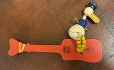 1930s Fisher Price Wood Donald Duck Pop Up Toy W/ Paddle Rare Clean Collectors picture