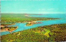 York Harbor ME Aerial View Island Postcard Unused (22910) picture