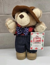 Wendys Farrell Furskins Plush Bear Small Hat Standing Vintage 1986 New With Tag picture