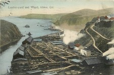 1910 Albion California Lumber Yard & Wharf Postcard, Richard Behrendt picture