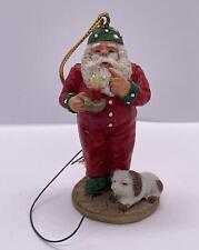 Vintage: Christmas Ornament Santa Claus w/ Dog, 3 inches picture