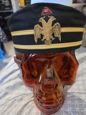 Vintage 32nd Degree Mason's Rite Cap with Personalized Hat Carrying Case - 6 7/8 picture