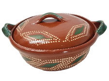 Cazuela de Barro con Tapa Red Clay Cooking Pot w Lid Mexican Pottery 5554CP picture