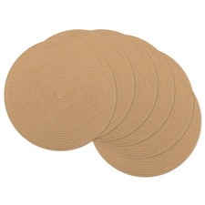 SHACOS 15 inch Round Braided Placemats Set of 6 Cotton Polyester Heat Resistant picture