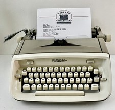 SERVICED Vtg 1966 Royal Safari Portable Typewriter – Pewter Gray – Elite w/ Case picture