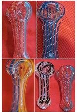 6 Pack 3” 3.5 Inch Assorted  Colors Smoking THICK HEAVY Glass Hand Pipe picture