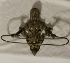 Vintage Wall Mount Brass French Victorian Woman Towel Holder/Rack picture