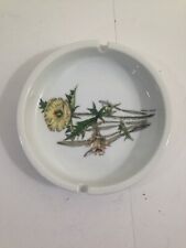 vtg ceramic floral ashtray Prickly Poppy mcm retro kitsch picture