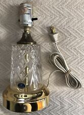 Vintage Bohemia Czech Republic Lead Crystal & Brass Lamp Base Works Great picture