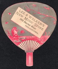 Rare 1876 or Earlier, Lee & Walker Music Store,  Phila. Vict. Adv. Trade Card picture