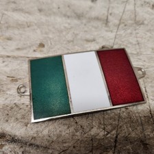 Vintage Italy Flag Enamel Auto Grille Badge Italian Tricolor Automobile Emblem picture