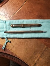 Vintage Tiffany's Sterling Silver Pen Set With Blue Pouch picture