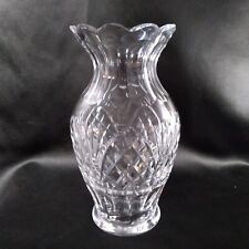 Waterford Clear Crystal Floral Bouquet Vase Diamond Arches and Fan Cuts Notched picture