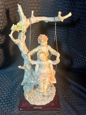 Vintage Capodimonte Porcelain Boy & Girl Sculpture on Swing picture