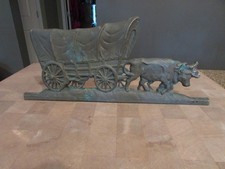 ANTIQUE WILD WEST WAGON USA CAST BRONZE DOORSTOP HEADFORD BROS HITCHENS FOUNDRY picture
