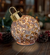 Regal Art & Gift 7in LED Spinning Ornament Iridescent Copper Tabletop NEW in Box picture