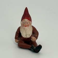 Vintage Gnome Figurine Sitting German Holiday Tomte 3.25 Inch picture