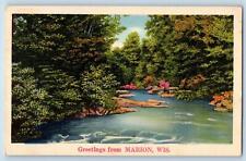 c1940's Greetings From Marion River Grove Wisconsin WI Correspondence Postcard picture