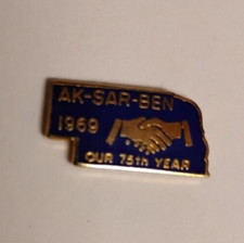 Vintage 1969 Ak-Sar-Ben Our 75th Year Lapel Pin picture