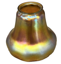 Antique Gold Aurene Iridescent Art Glass Lamp Shade #1 picture