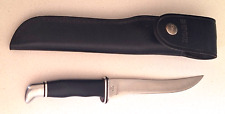 Vintage Buck 121 Hunting Fishing Knife w/ Leather Sheath 1972-1986 3 Line USA picture