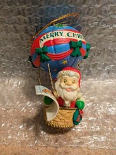 Vintage Trevco Santa Hot Air Balloon Christmas Ornament Collectible w Box picture