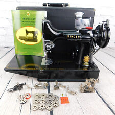 VTG Singer Featherweight Sewing Machine 221 w/ Attachments Manual & Case 1955 picture