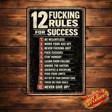 Inspirational 12 Rules for Life Vintage Metal Tin Sign Home Wall Art picture