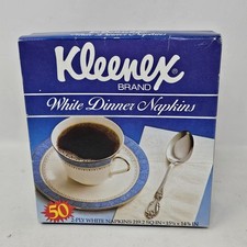 Vintage 1984 Kleenex Brand White Dinner Napkins 50ct 80s Retro NOS movie prop picture