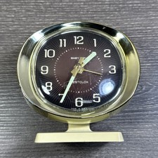 Vintage Westclox Baby Ben Classic wind Alarm Clock Luminous Hands TV Gold WORKS picture
