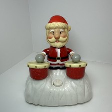Vintage Animated Chain Fong Santa Claus Playing Drums/Bongos Christmas Toy  picture