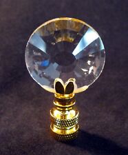 Lamp Finial-SUN-Faceted Crystal Lamp Finial-Polished Brass Base picture
