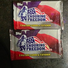 Topps Enduring Freedom 2001 Sealed Packs 7 Picture Cards + 1 Sticker 6 packs picture