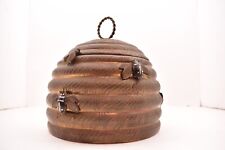 Mottahedeh Brass Beehive Lidded Honey Pot Jar Box Vintage 7” Tall picture