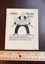 Illustrated PC - Comic - Man With His Pants Full - Poetry - 1923 - Unusual Shape picture