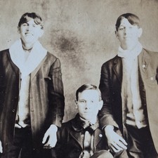 Antique RPPC Real Photo Postcard Playful Young Edwardian Men Astro 1907-1910 picture