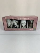Vintage Radio Days Marilyn Monroe Highball Drinking Glasses Set of 4 Pink Box picture