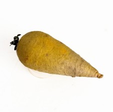 3.75” Large Antique German Spun Cotton Carrot? Vegetable Christmas Ornament Mica picture