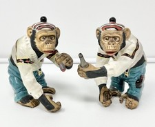 Lot 2 Vintage J. Fred Muggs? Monkey Chimpanzee Figures Cigar Wine Japan MCM Read picture