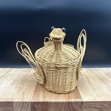 Vintage Goose Design Wicker Basket Planter picture